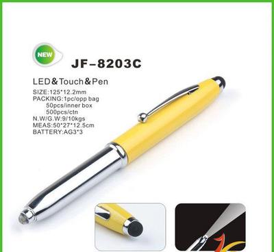 余姚禮品圓珠筆工廠 三合一電容觸控發光筆，糖果色點亮促銷新選擇